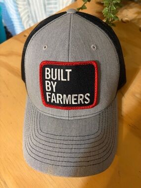 Neff Gray and Black Patch Trucker Hat with Red Accent